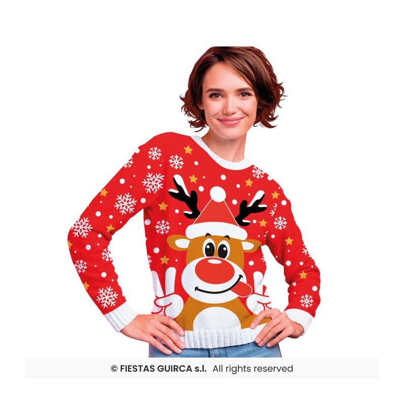 DEGUISEMENT PULL DE NOEL ROUGE RENNE RUDOLF TAILLE L DEGUISEMENT PULL DE NOEL ROUGE RENNE RUDOLF TAILLE L