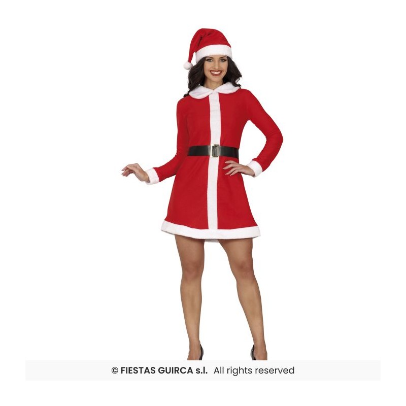 DEGUISEMENT FEMME MERE NOEL ROUGE ROBE COURTE TAILLE M
