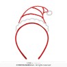 SERRE-TETE OU DIADEME NOEL ROUGE ET ARGENT AVEC STRASS BONNET DE NOEL