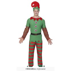 DEGUISEMENT LUTIN DE NOEL PANTALON RAYE VERT ET ROUGE TAILLE XL