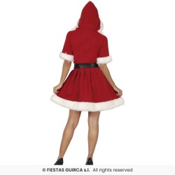 DEGUISEMENT MERE NOEL ROBE COURTE A CAPUCHE TAILLE L
