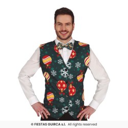 DEGUISEMENT GILET DE NOEL VERT BOULES DE NOEL TAILLE UNIQUE