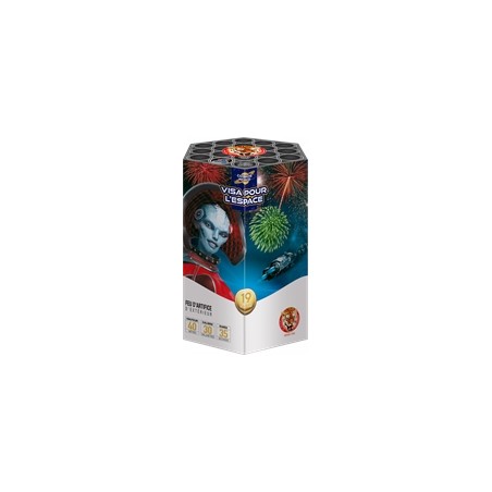 FEU D'ARTIFICE COMPACT VISA POUR L'ESPACE 19 SHOTS 