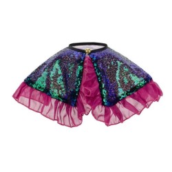 CAPELINE OU CAPE SEQUIN MULTICOLORE ET ROSE ENFANT