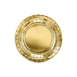 6 ASSIETTES RONDES DIAMETRE 23 CM CARTON OR