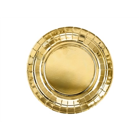 6 ASSIETTES RONDES DIAMETRE 23 CM CARTON OR
