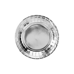 6 ASSIETTES CARTON ARGENT 18 CM