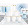6 GOBELETS BLANC AVEC LISERE OR 260ML