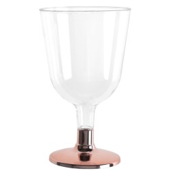 6 VERRES A PIED ROSE GOLD BRILLANT DIAM 6.5 X 11 CM