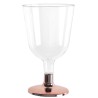 6 VERRES A PIED ROSE GOLD BRILLANT DIAM 6.5 X 11 CM
