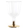 6 VERRES A PIED OR BRILLANT DIAM 6.5 X 11 CM