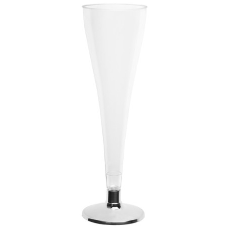 6 FLUTES A CHAMPAGNE ARGENT BRILLANT DIAM 5.2 X 17.5 CM