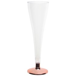 6 FLUTES A CHAMPAGNE ROSE GOLD BRILLANT DIAM 5.2 X 17.5 CM