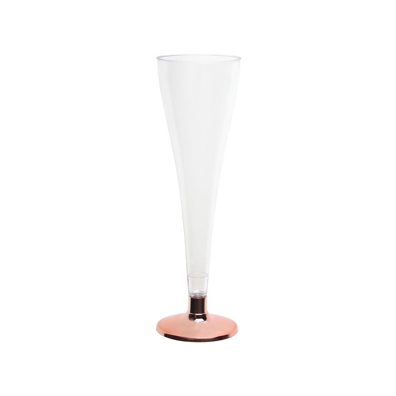 6 FLUTES A CHAMPAGNE ROSE GOLD BRILLANT DIAM 5.2 X 17.5 CM