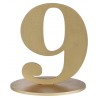 MARQUE TABLE CHIFFRE 9 METALLISE OR 14 x 9.5 x 17 CM
