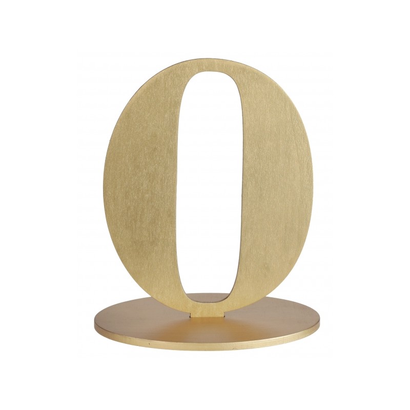 MARQUE TABLE CHIFFRE 0 METALLISE OR 14 x 9.5 x 17 CM MARQUE TABLE CHIFFRE 0 METALLISE OR 14 x 9.5 x 17 CM