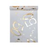 CHEMIN DE TABLE 50 ANS BLANC ET OR 30 CM X 5 M 