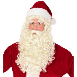 PERRUQUE ET BARBE PERE NOEL NATURELLE + SOURCILS