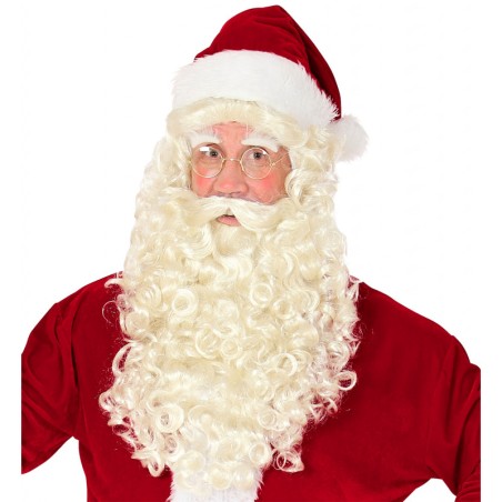 PERRUQUE ET BARBE PERE NOEL NATURELLE + SOURCILS
