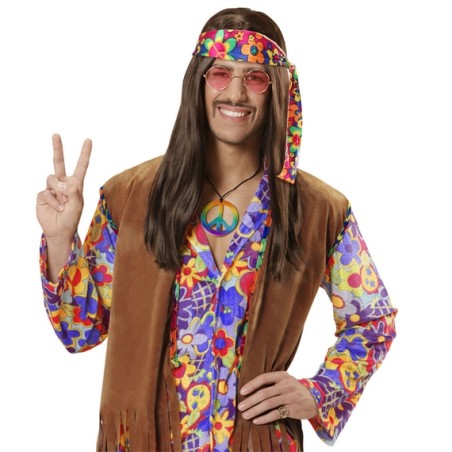 MEDAILLON PEACE AND LOVE MULTICOLORE