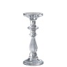 BOUGEOIR VERRE TRANSPARENT 2 EN 1 CHANDELIER ET PILIER 10 X 21 CM 