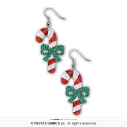 BOUCLES D'OEILLES THEME NOEL CANDY CANE