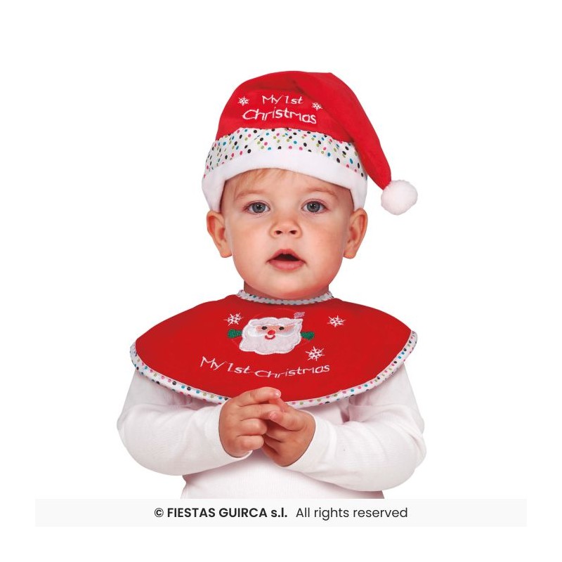 DEGUISEMENT BEBE BAVOIR + CHAPEAU OU BONNET PERE NOEL MY FIRST CHRISTMAS DEGUISEMENT BEBE BAVOIR + CHAPEAU OU BONNET PERE NOEL MY FIRST CHRISTMAS