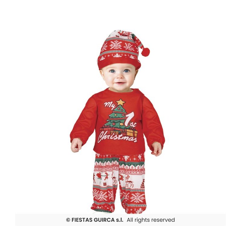 DEGUISEMENT BEBE PYJAMA DE NOEL MY FIRST CHRISTMAS TAILLE 12-18 MOIS