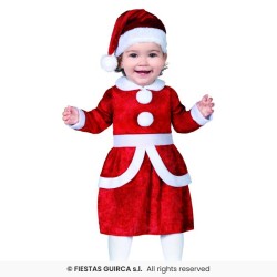 DEGUISEMENT BEBE ROBE MERE NOEL + BONNET TAILLE 12-18 MOIS