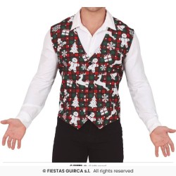 DEGUISEMENT GILET DE NOEL BONHOMME DE NEIGE ET RENNE TAILLE UNIQUE
