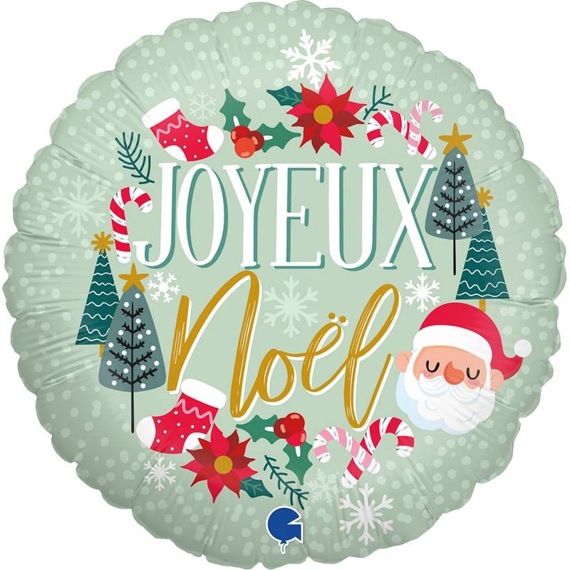 BALLON METALLIQUE ROND JOYEUX NOEL 46 CM BALLON METALLIQUE ROND JOYEUX NOEL 46 CM