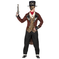 DEGUISEMENT HOMME STEAMPUNK VESTE QUEUE DE PIE GILET PANTALON TAILLE L