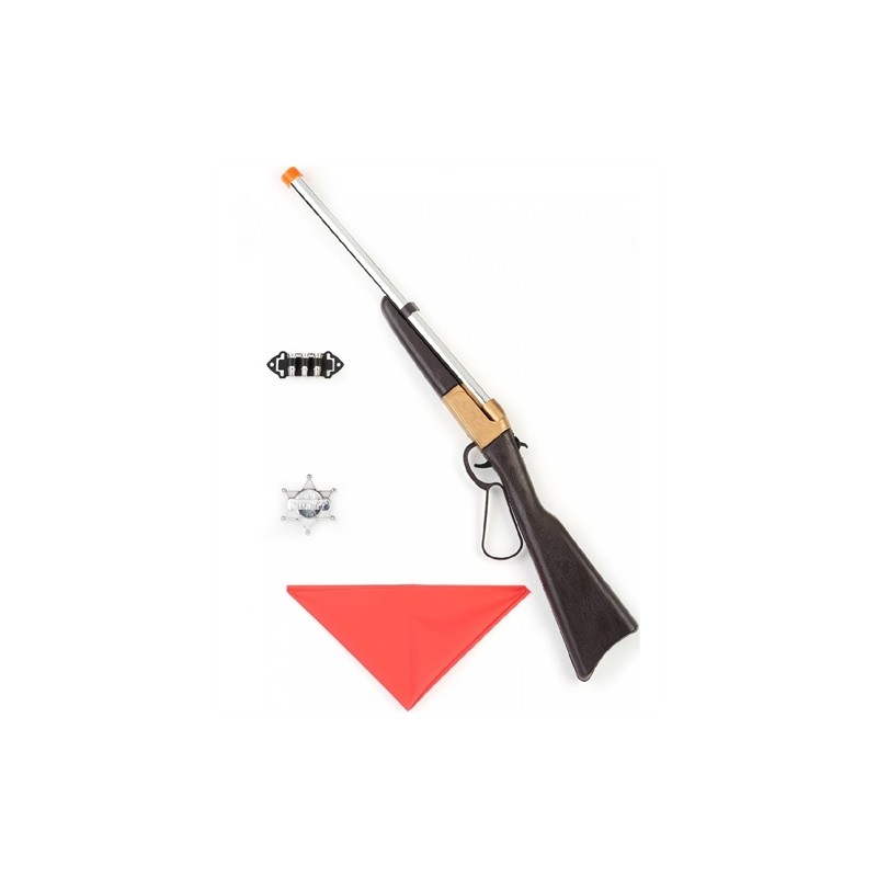 SET DE COWBOY CARABINE OU FUSIL BALLES BANDANA ET ETOILE DE SHERIF SET DE COWBOY CARABINE OU FUSIL BALLES BANDANA ET ETOILE DE SHERIF