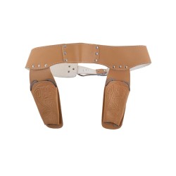 DOUBLE HOLSTER BRUN OU MARRON WESTERN ADULTE