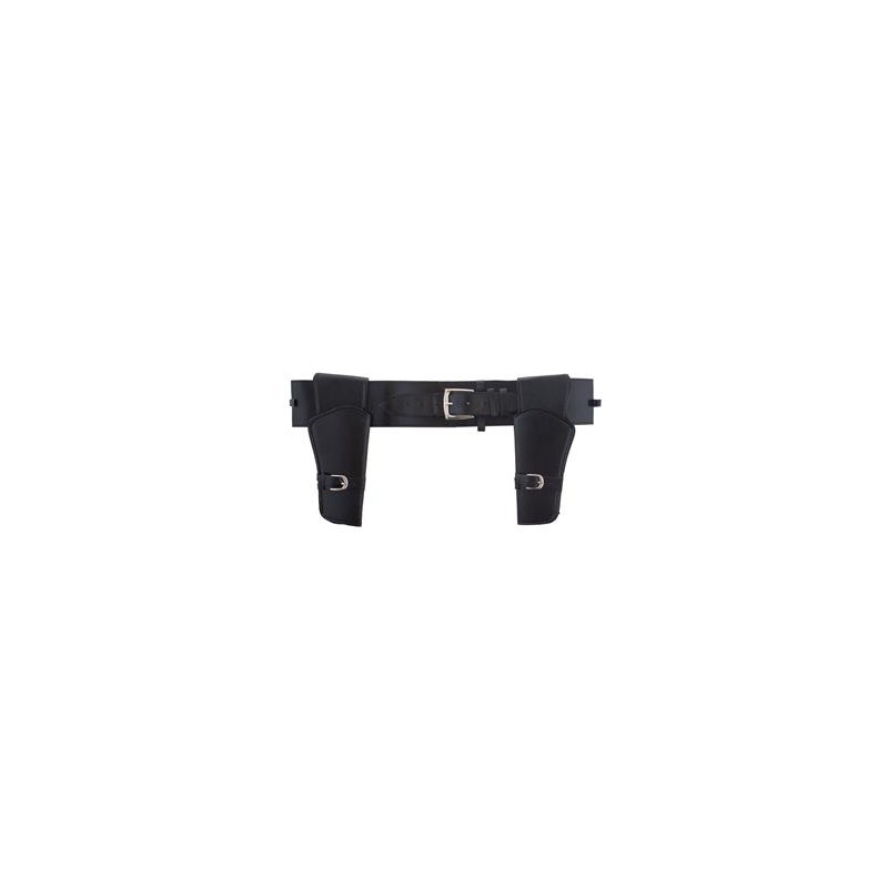 DOUBLE HOLSTER NOIR WESTERN ADULTE