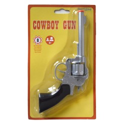 PISTOLET OU REVOLVER A AMORCES 8 COUPS EN METAL