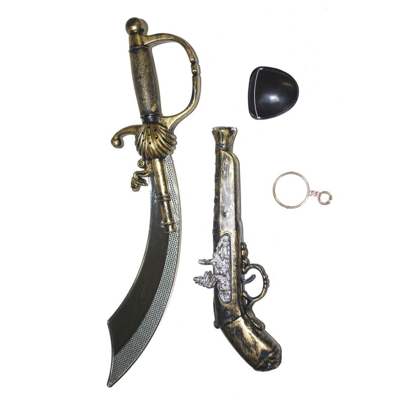 SET PIRATE SABRE PISTOLET BOUCLE D'OREILLE ET CACHE OEIL SET PIRATE SABRE PISTOLET BOUCLE D'OREILLE ET CACHE OEIL
