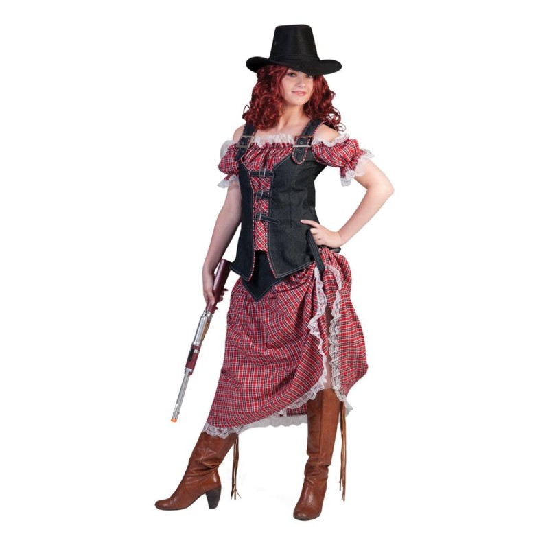 DEGUISEMENT DENIM RANGER FEMME CORSAGE + JUPE LONGUE WESTERN TAILLE 44-46 DEGUISEMENT DENIM RANGER FEMME CORSAGE + JUPE LONGUE WESTERN TAILLE 44-46