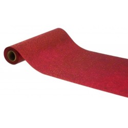 CHEMIN DE TABLE ROUGE PAILLETTE 30 CM X 5M 
