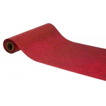 CHEMIN DE TABLE ROUGE PAILLETTE 30 CM X 5M 