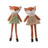 RENARD ASSIS TISSU VICHY - 2 MOD ASS FILLE GARCON 6CM X 10CM X 27CM HT
