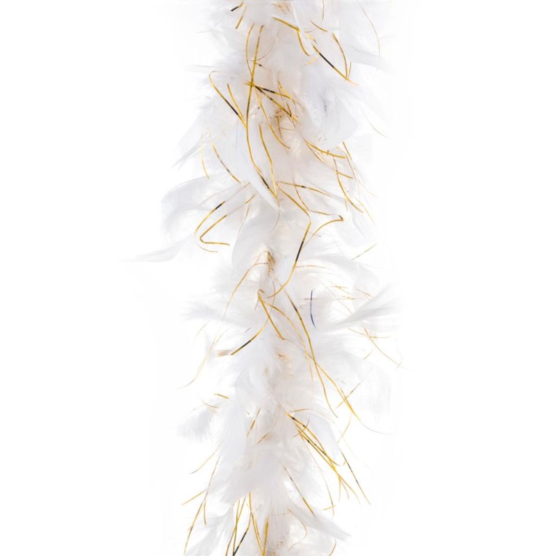 BOA 200 CM 45 G BLANC AVEC FIL D'OR BOA 200 CM 45 G BLANC AVEC FIL D'OR