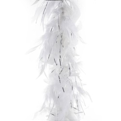 BOA 200 CM 45 G BLANC AVEC FIL D'ARGENT