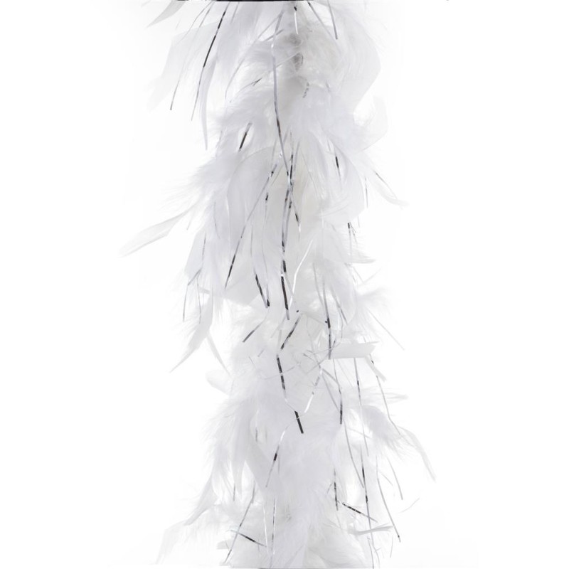 BOA 200 CM 45 G BLANC AVEC FIL D'ARGENT