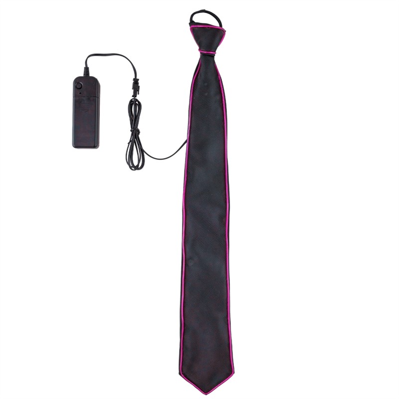 CRAVATE AVEC LED ROSE FUSCHIA CRAVATE AVEC LED ROSE FUSCHIA