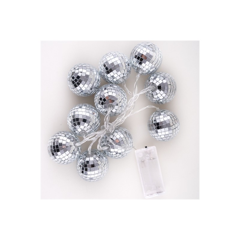 GUIRLANDE LUMINEUSE 10 BOULES A FACETTES