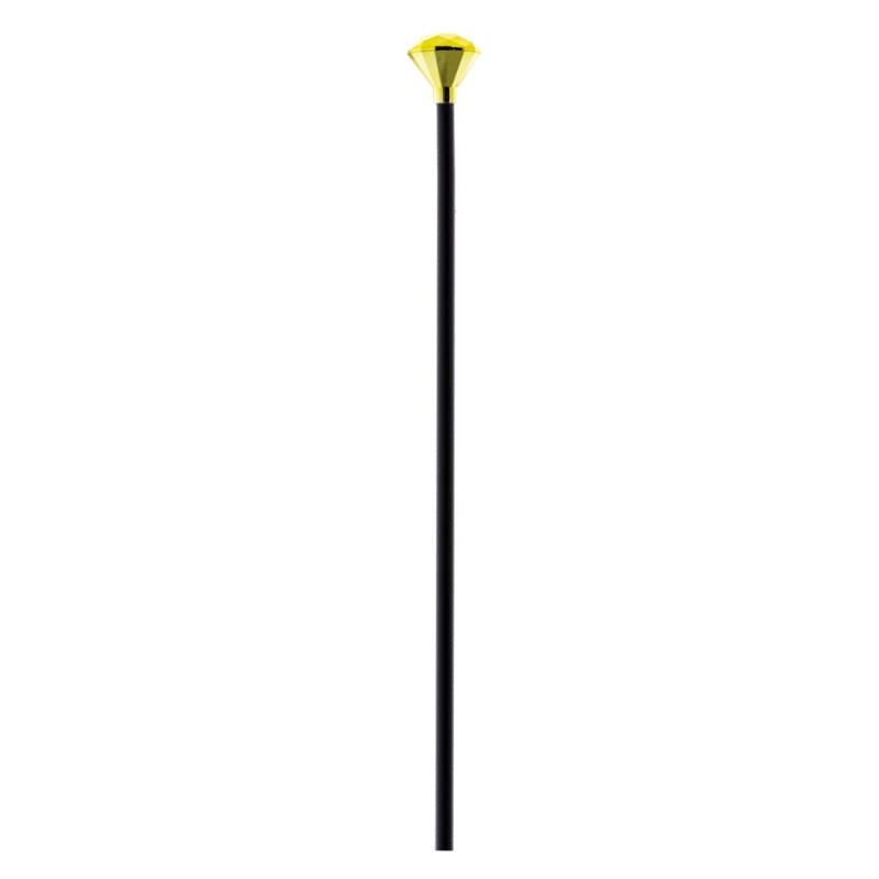 CANNE POMMEAU DIAMANT OR 125 CM EN PLASTIQUE