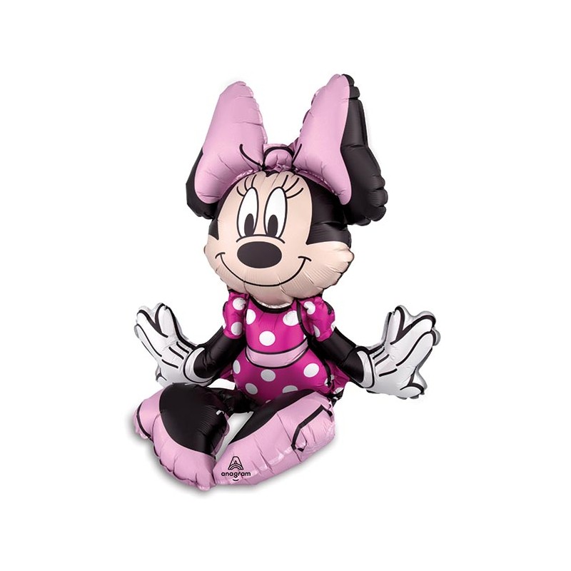 BALLON METALIQUE MINNIE ROSE ASSISE A L'AIR 45 X 48 CM BALLON METALIQUE MINNIE ROSE ASSISE A L'AIR 45 X 48 CM