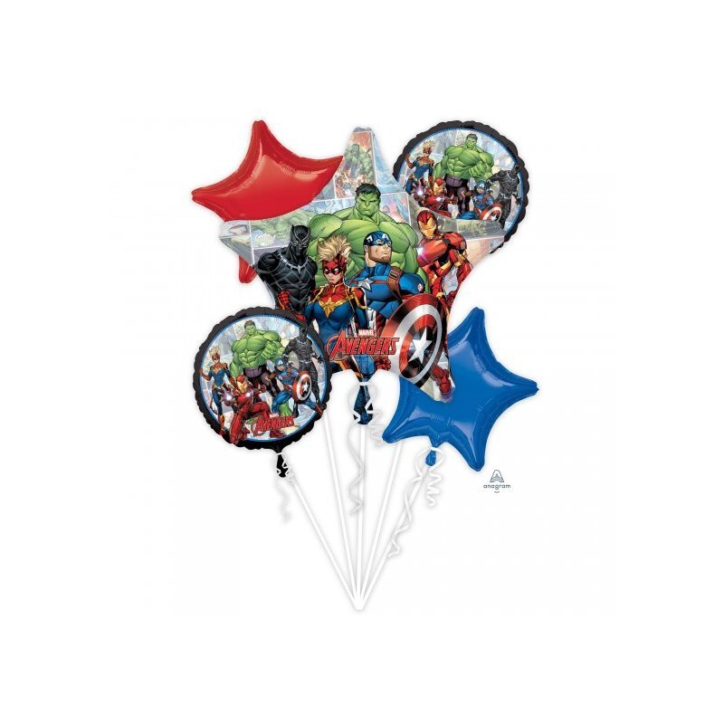 BOUQUET DE 5 BALLONS AVENGERS BOUQUET DE 5 BALLONS AVENGERS
