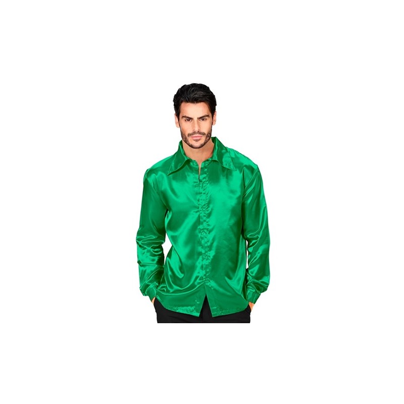 CHEMISE SATIN VERTE TAILLE S CHEMISE SATIN VERTE TAILLE S